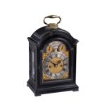 A fine and rare George II miniature ebony table clock, Henry Fish, London, mid 18th century