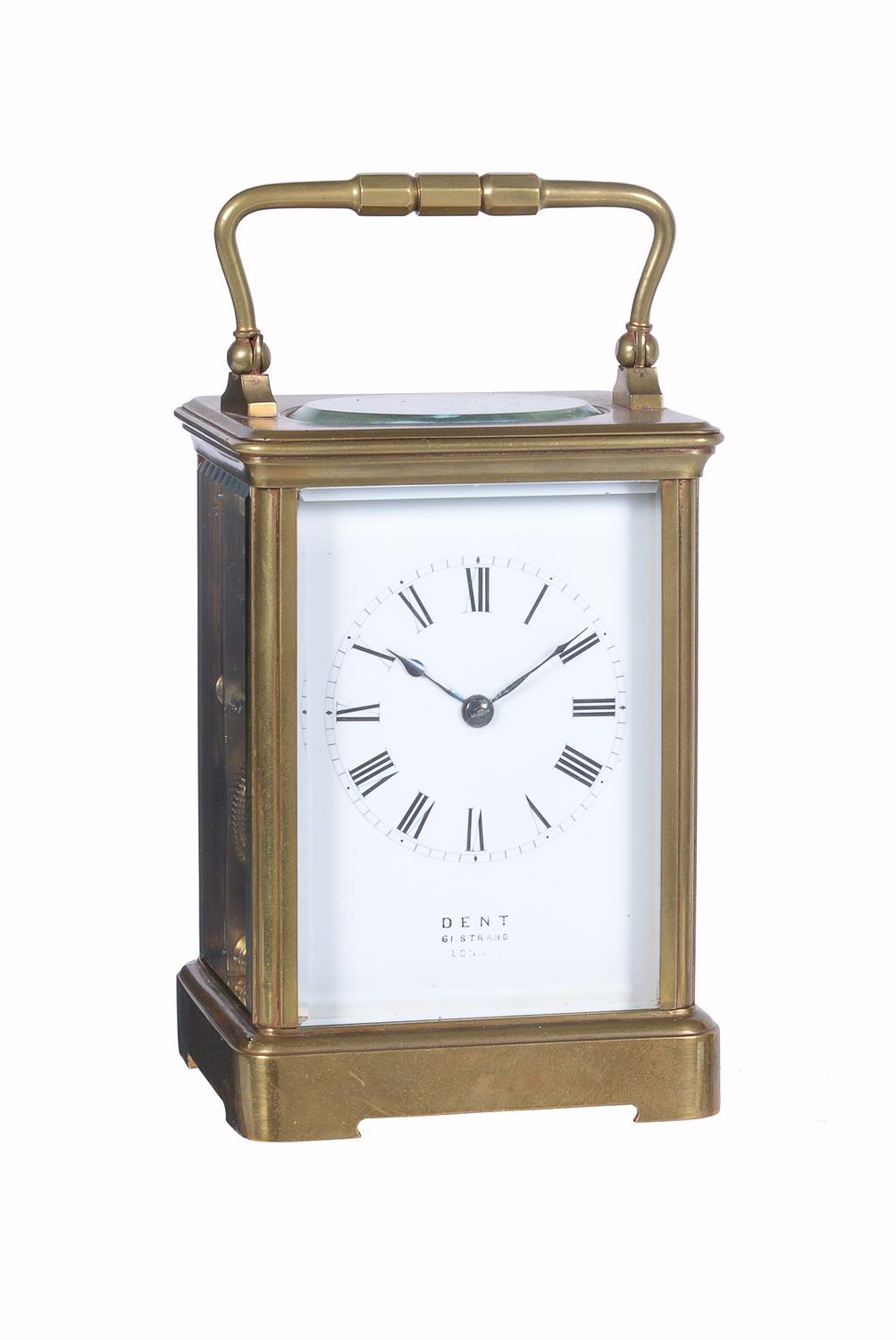 A French brass petit-sonnerie carriage clock, Richard et Cie, Paris for Dent, London, circa 1880