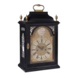 A George I brass mounted ebony quarter repeating table clock , Robert Markham, London, circa 1720