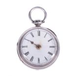 A miniature silver cased verge pocket watch, G.H. Warren, London, 1840