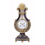 A Louis XIV style ormolu and porcelain mantel clock, bearing signature Kinable, Paris, circa 1900