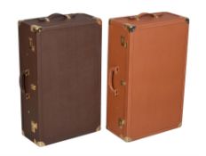 Morabito, Paris, two brown leather suitcases