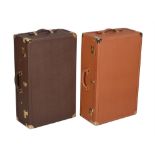 Morabito, Paris, two brown leather suitcases