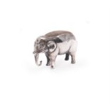 An Edwardian silver novelty elephant pin cushion by Adie & Lovekin Ltd.