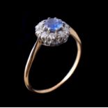 A sapphire and diamond ring