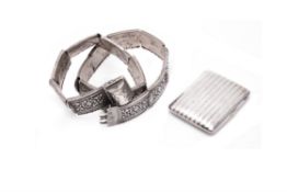 A Russian or Caucasian silver and niello belt