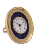 Cartier, Gilt metal and lapis lazuli desk clock