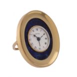 Cartier, Gilt metal and lapis lazuli desk clock