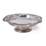 A silver shaped circular pedestal bowl by Walker & Hall