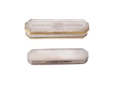 Two George III mother of pearl canted-rectangular toothpick boxes