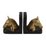 Asprey, a pair of black leather bookends