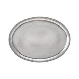 An Italian silver coloured oval tray