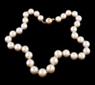 A South Sea cultured pearl and diamond necklace
