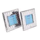Two silver mounted square photo frames by Carr's of Sheffield Ltd.
