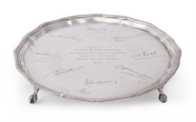 A silver shaped circular salver by Goldsmiths & Silversmiths Co. Ltd.