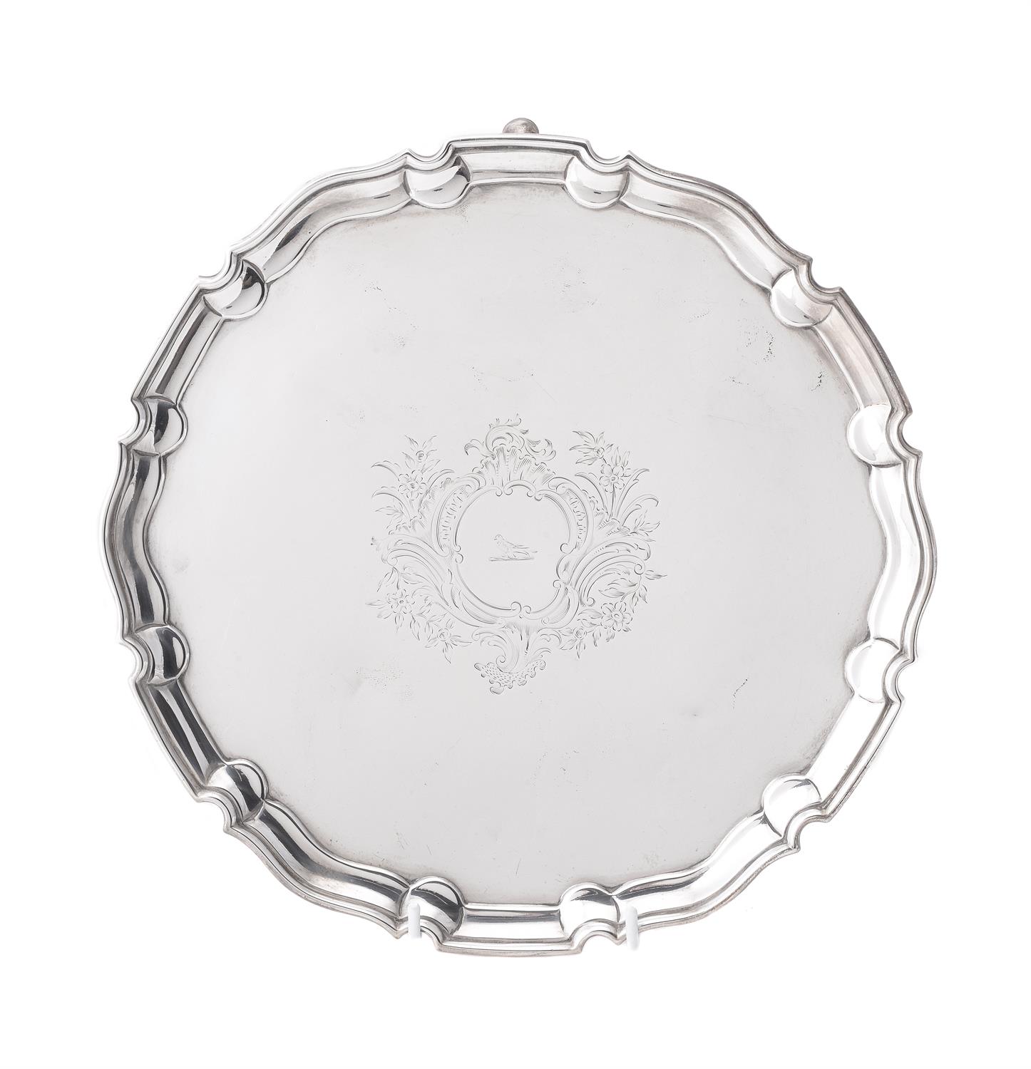 A late Victorian silver shaped circular salver - Image 2 of 3