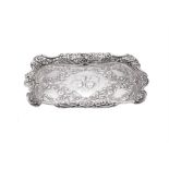 An Art Nouveau silver rectangular dressing table tray by Barker Brothers