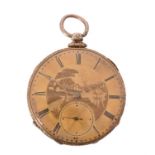 Unsigned, Gold coloured open face pocket watch