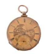 Unsigned, Gold coloured open face pocket watch