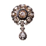 A late 19th century diamond and enamel brooch/pendant