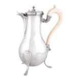 A French silver baluster coffee pot by Nicolas-Richard Masson