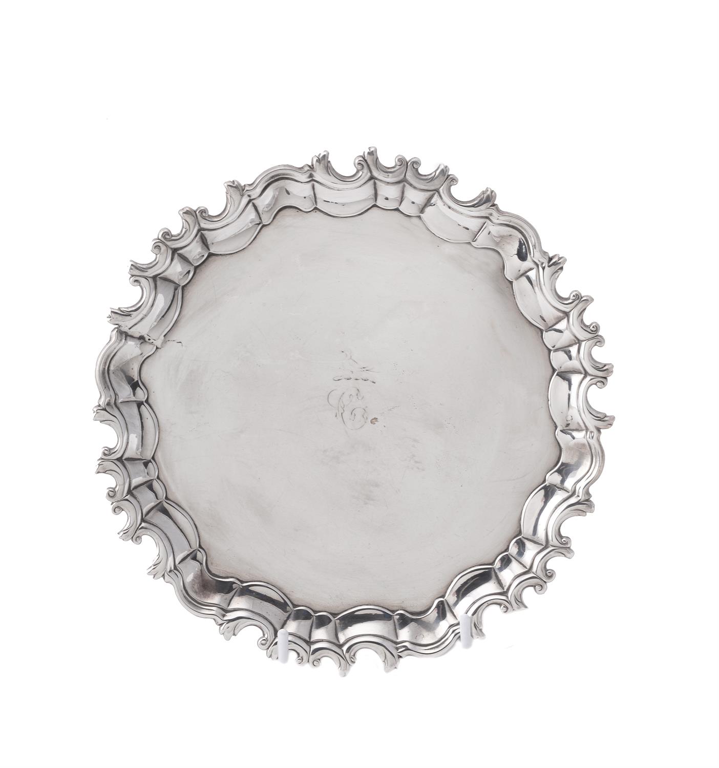 A mid Georgian Irish silver salver - Image 2 of 3