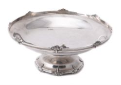 A silver pedestal bowl by Walker & Hall