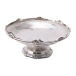 A silver pedestal bowl by Walker & Hall