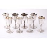 A set of eight silver goblets by C. J. Vander Ltd.