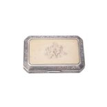 An Austrian silver and ivory canted-rectangular box