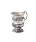 An Indian colonial silver christening mug by Gordon & Co.