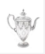 An early Victorian silver vase shape coffee pot by Martin, Hall & Co.