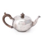 A Britannia standard silver bullet shaped tea pot by C. F. Hancock & Co.