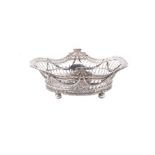 An Edwardian silver shaped oval basket by Elkington & Co. Ltd.