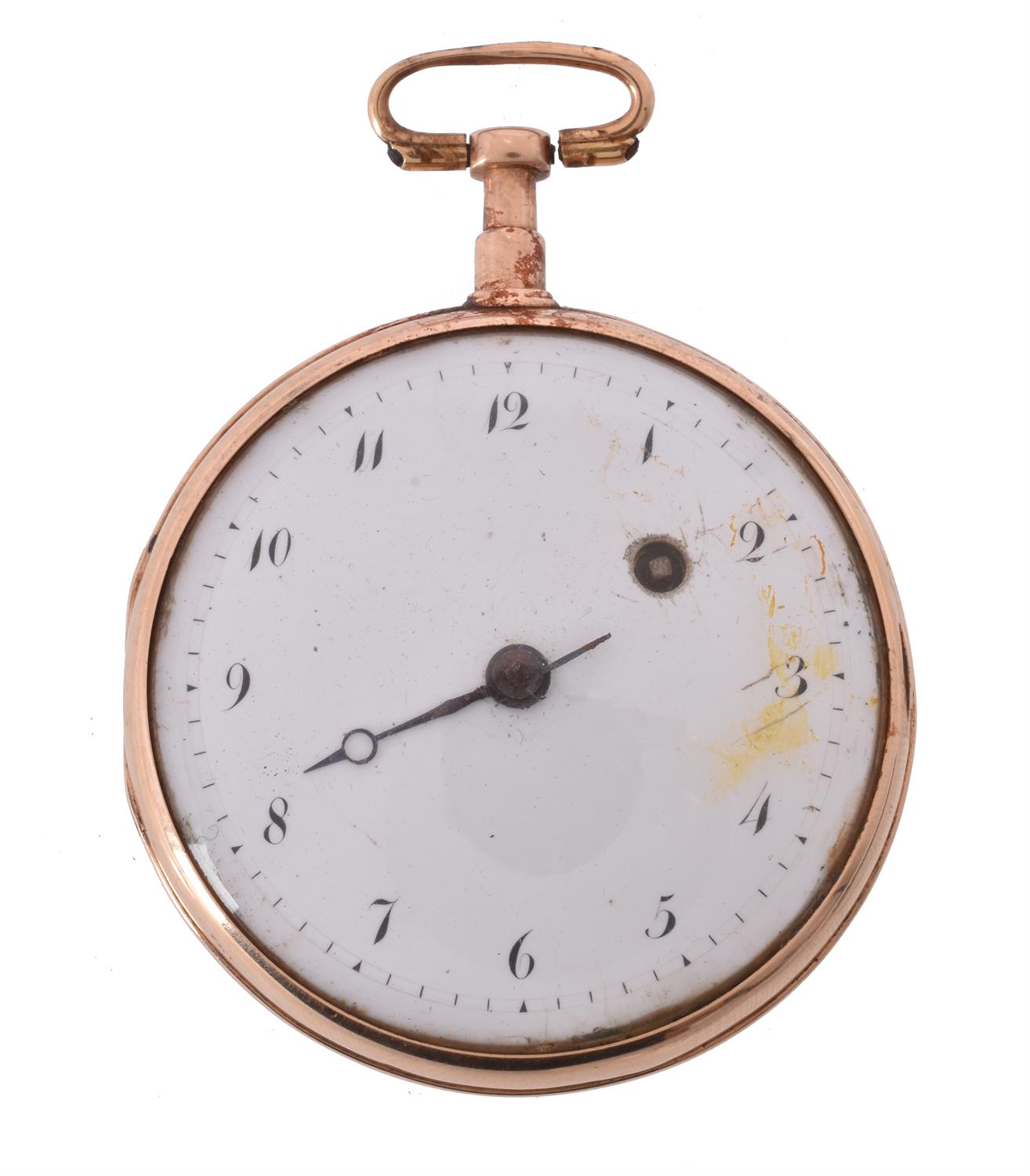 Unsigned, Gold coloured open face pocket watch