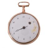 Unsigned, Gold coloured open face pocket watch