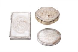 Three various silver and mother of pearl mounted boxes