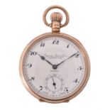 Camerer Cuss & Co., 9 carat gold open face keyless wind pocket watch