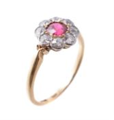 An early twentieth century spinel and diamond ring