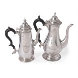 A silver baluster coffee pot by S. Blanckensee & Son Ltd.