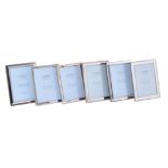 Six electro-plated photo frames by Carr's of Sheffield Ltd.