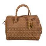 Christian Dior, Boston, a brown quilted Cannage polyester handbag
