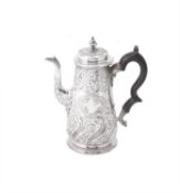 A George II silver coffee pot by Edward Vincent