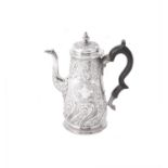 A George II silver coffee pot by Edward Vincent