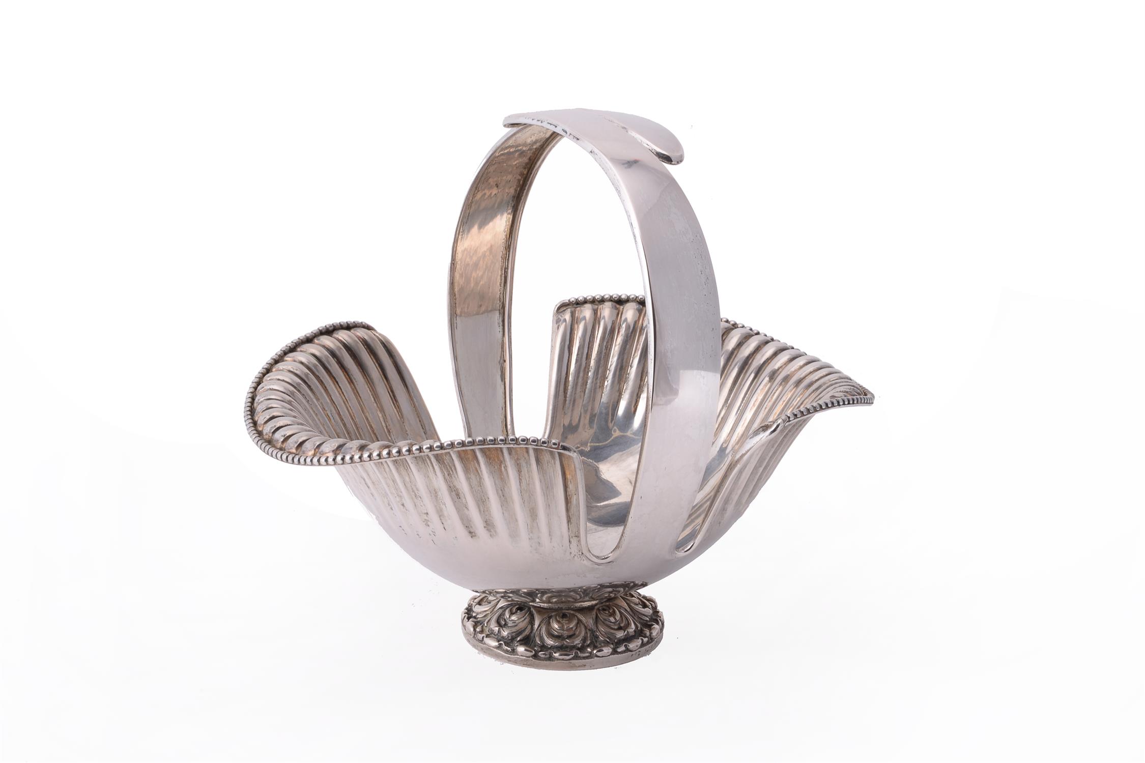 An Italian silver oval basket