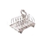 A William IV silver six division toast rack