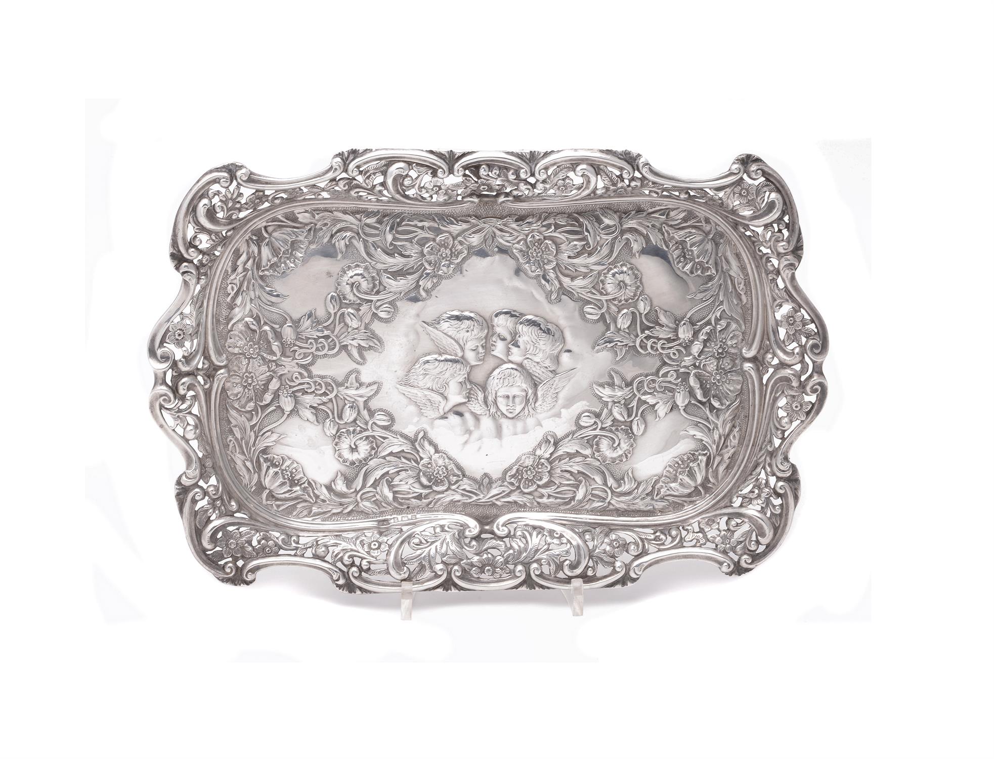 An Art Nouveau silver rectangular dressing table tray by Barker Brothers - Image 2 of 2