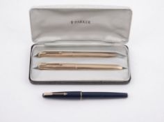 Parker, 51, a gold plated fountain pen and propelling pencil