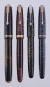 Parker, Vacumatic, four fountain pens