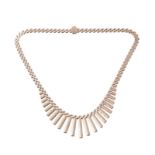 A 9 carat gold fringe necklace by Deakin & Francis